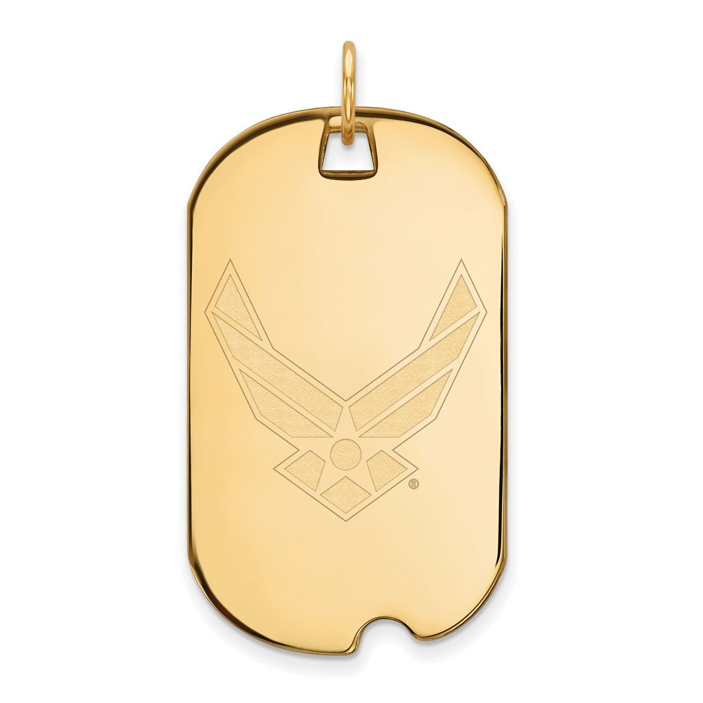 Lumine Sterling Silver Gold-plated LogoArt U.S. Air Force Large Dog Tag Pendant