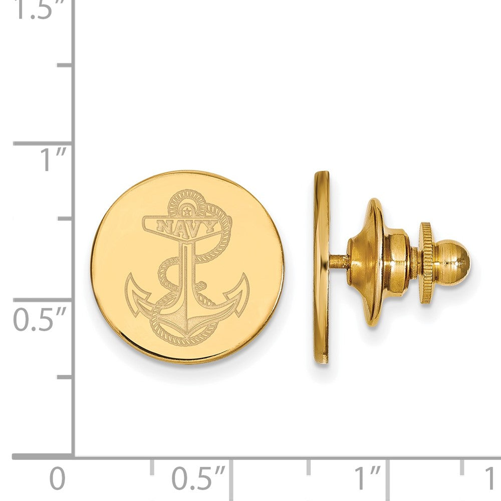 Briar Sterling Silver Gold-plated LogoArt US Naval Academy Anchor Lapel Pin