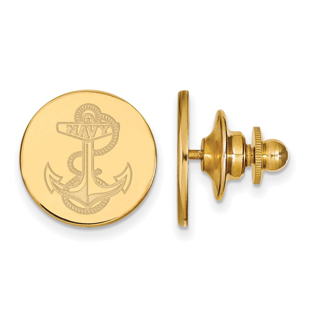 Briar Sterling Silver Gold-plated LogoArt US Naval Academy Anchor Lapel Pin