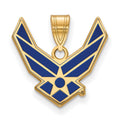 Eros Sterling Silver Gold-plated LogoArt U.S. Air Force Large Enameled Pendant