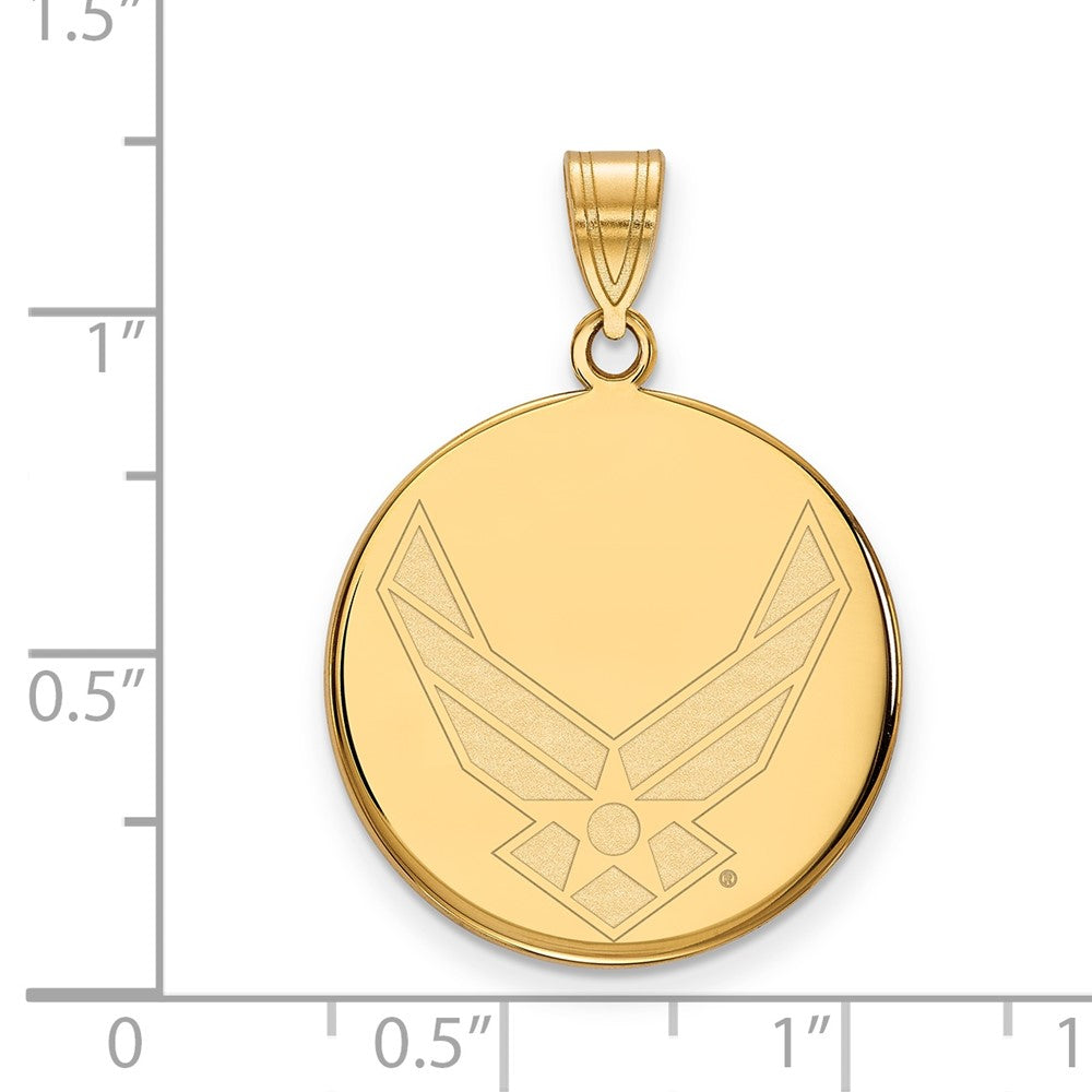 Briar Sterling Silver Gold-plated LogoArt U.S. Air Force Large Disc Pendant