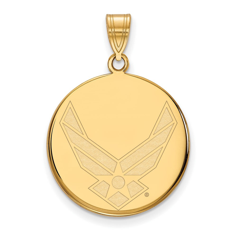 Briar Sterling Silver Gold-plated LogoArt U.S. Air Force Large Disc Pendant