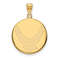 Briar Sterling Silver Gold-plated LogoArt U.S. Air Force Large Disc Pendant