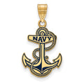 Eros Sterling Silver Gold-plated LogoArt US Naval Academy Anchor Large Enameled Pendant