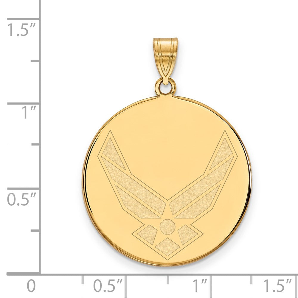 Briar Sterling Silver Gold-plated LogoArt U.S. Air Force Extra Large Disc Pendant