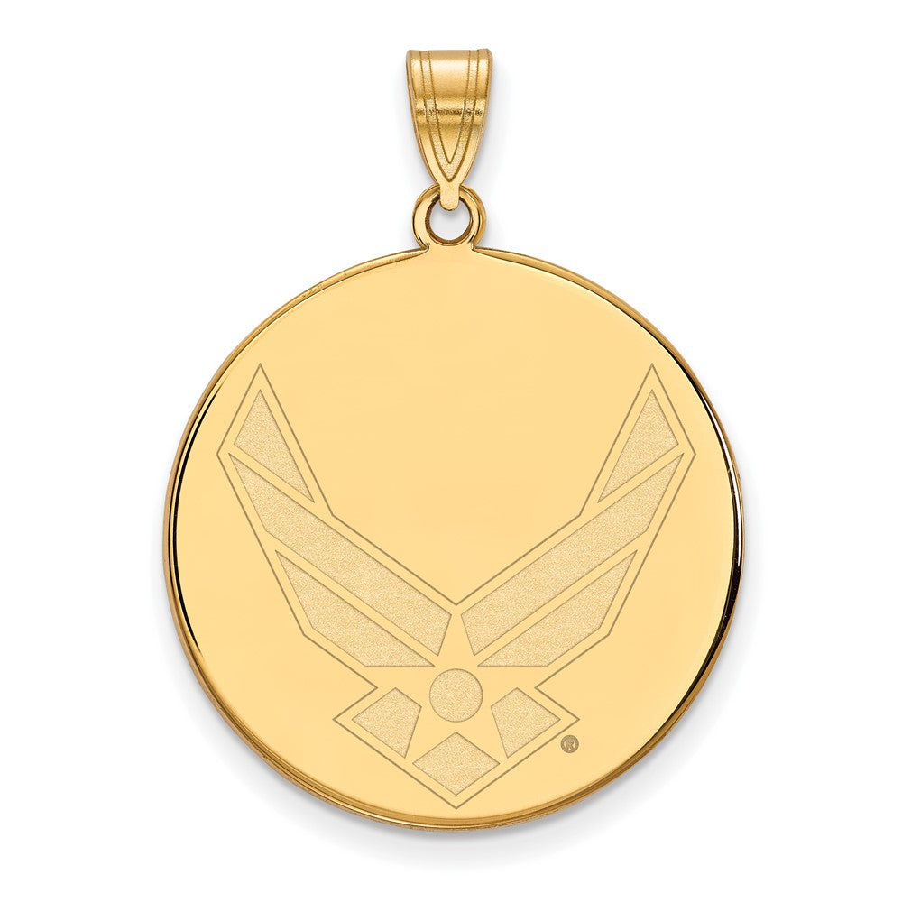 Briar Sterling Silver Gold-plated LogoArt U.S. Air Force Extra Large Disc Pendant