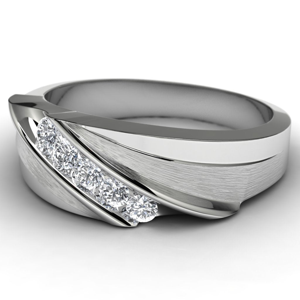 10k White Gold Diamond Wedding Ring Front View