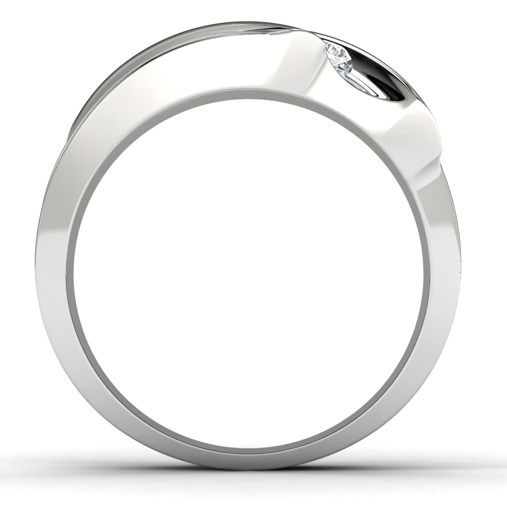 10k White Gold Diamond Wedding Ring Finger View