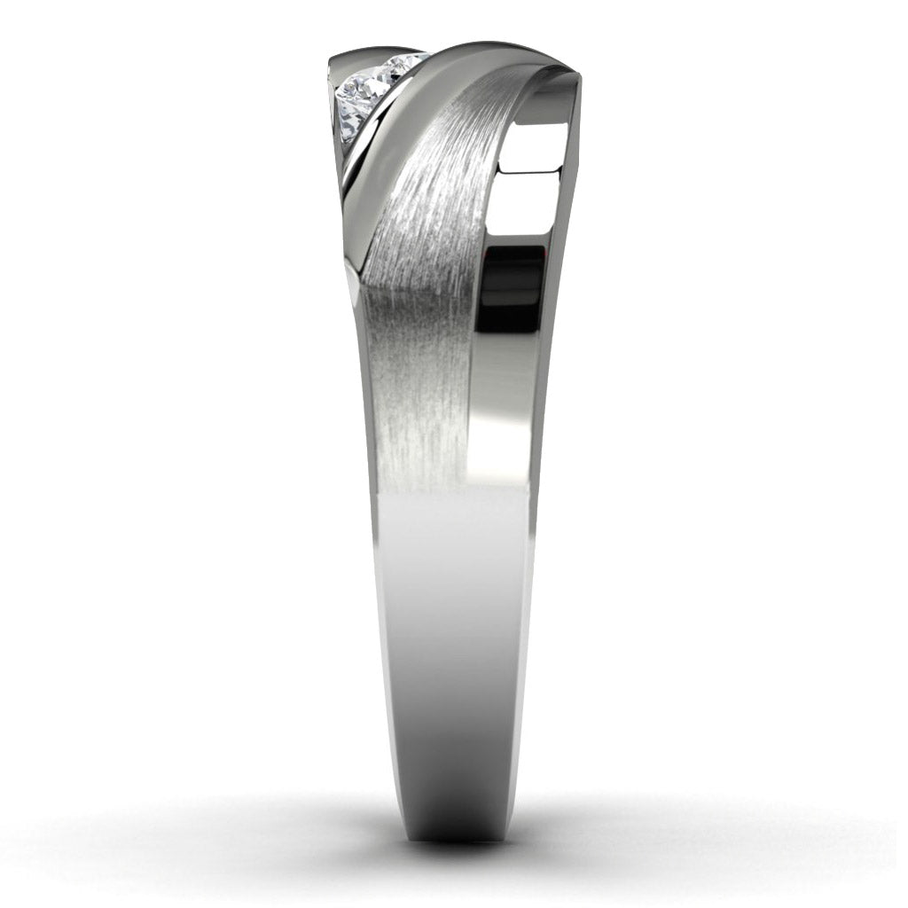 10k White Gold Diamond Wedding Ring Side View