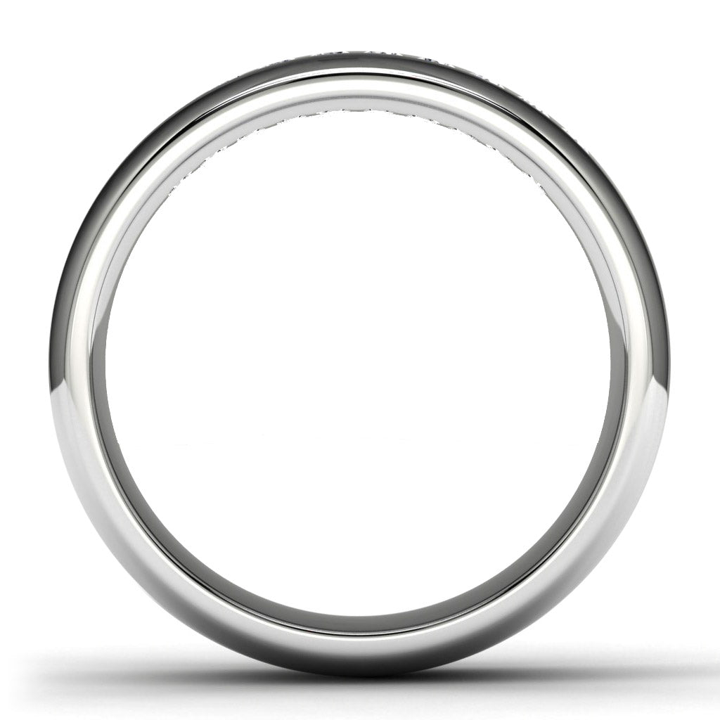 14k White Gold Diamond Wedding Band Finger View