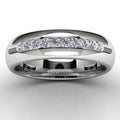 14k White Gold Diamond Wedding Band Angle View