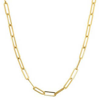 Lysandra 14K Yellow Gold 3.4mm 24-Inch Paperclip Chain