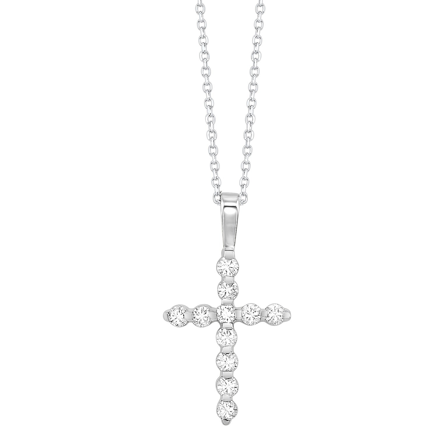 14kt White Gold Diamond Cross Fashion Pendant 1/3ctw