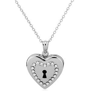 Keyhole Heart Locket Necklace