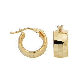 Aradia 14K Yellow Gold 6x8mm Faceted Hoop Earrings