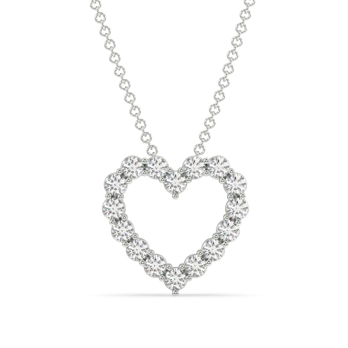 Radiant Diamond Heart Pendant - .25 CTW Lab-Grown Diamonds