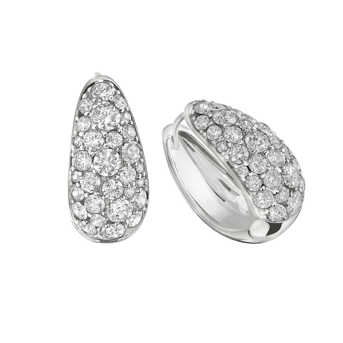 The Radiant Cluster Earrings - White Gold Lab Grown 4ctw *IGI Certified*