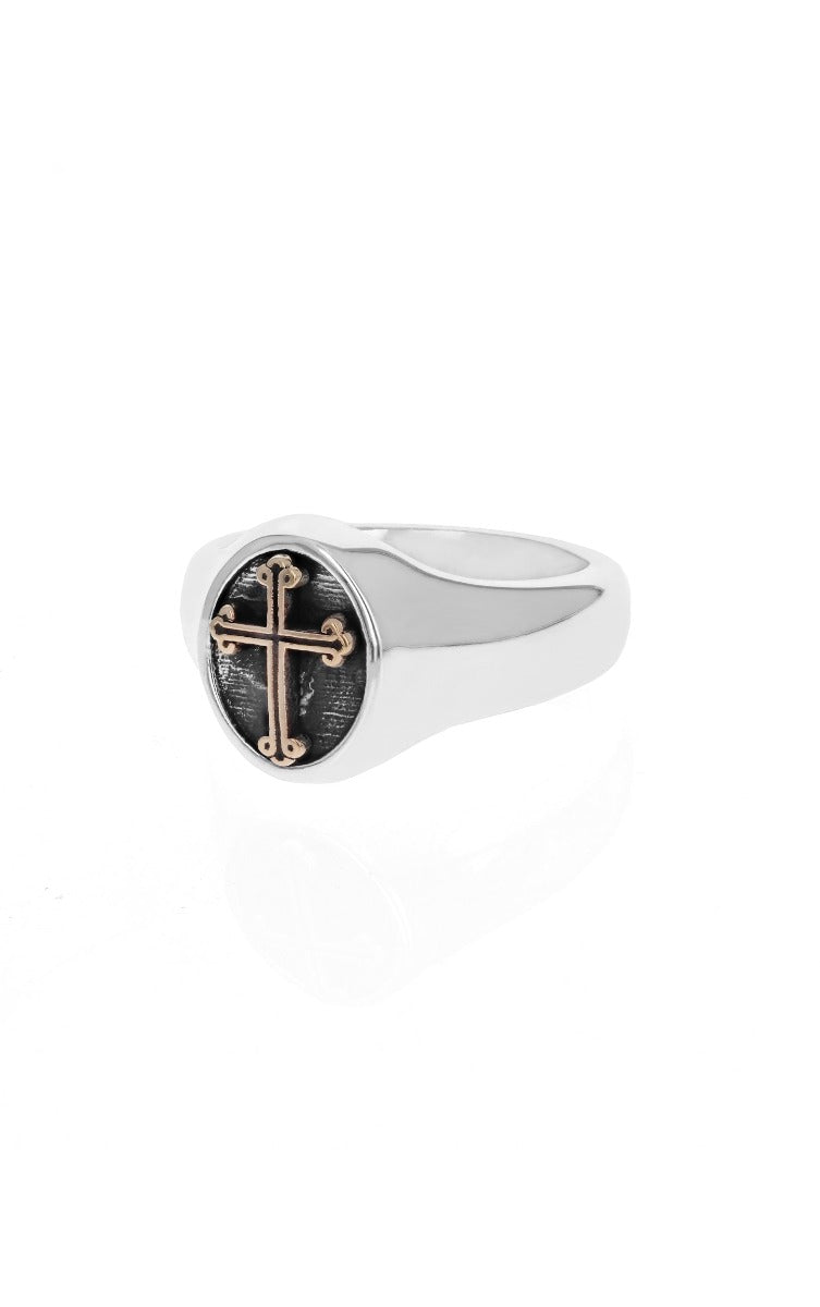 King Baby Traditional Cross Ring with Gold Alloy