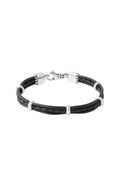 King Baby Multi stranded leather Bracelet with silver rondelle beads