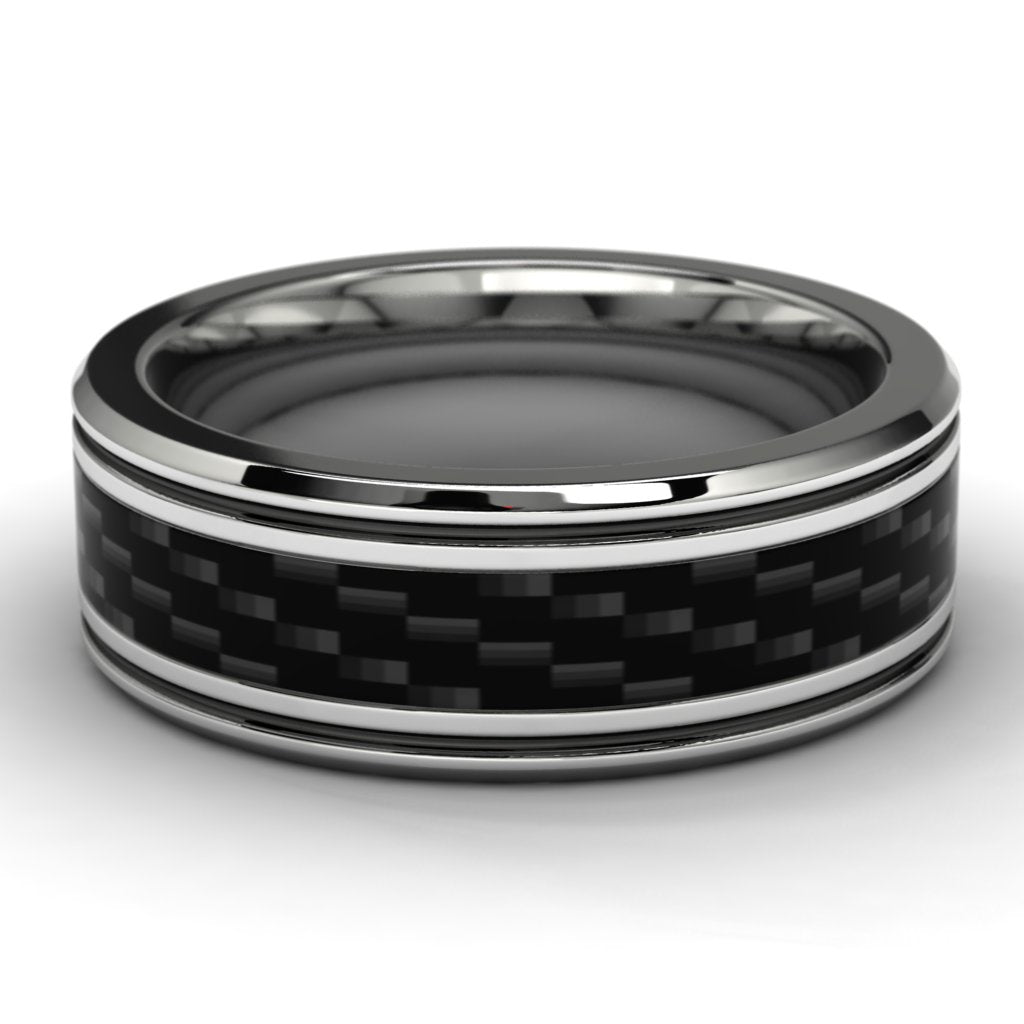 Men's Carbide Tungsten Wedding Band Front View