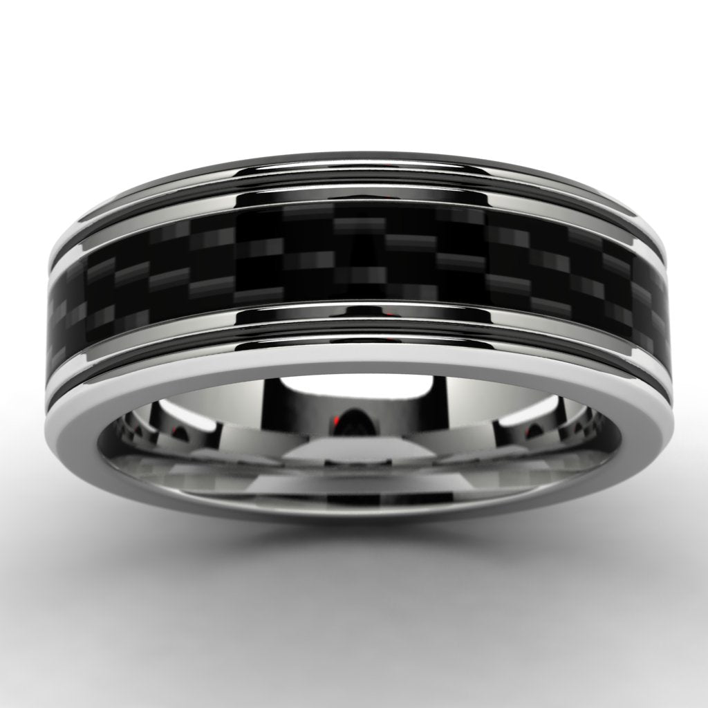 Men's Carbide Tungsten Wedding Band Angle View