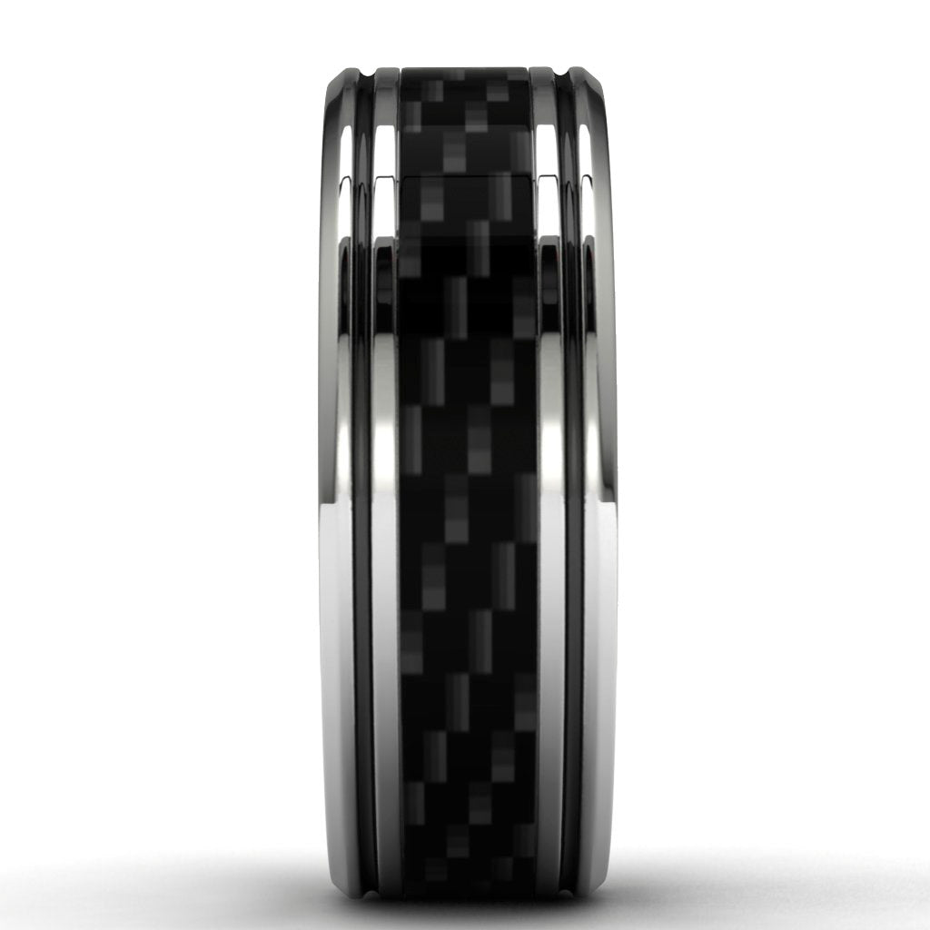 Men's Carbide Tungsten Wedding Band Side View