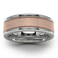 14K Rose Gold Tungsten Wedding Band Angel View