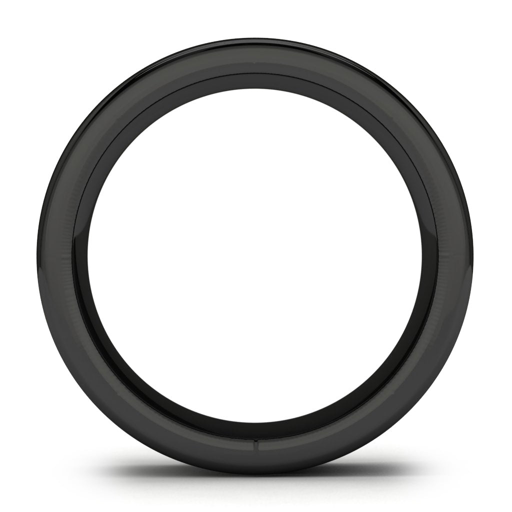 14k White Gold Tungsten Wedding Band Finger View