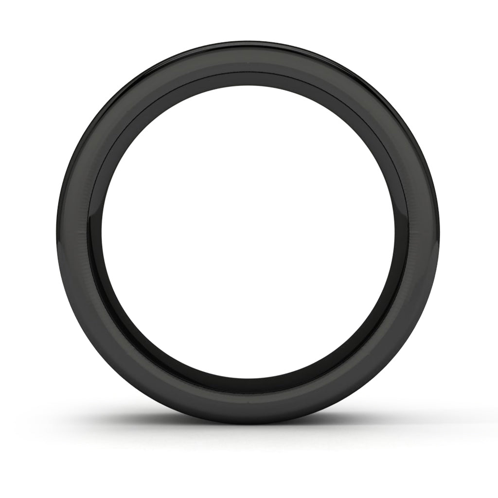 14k White Gold Tungsten Wedding Band Finger View