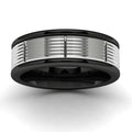 14k White Gold Tungsten Wedding Band Angle View