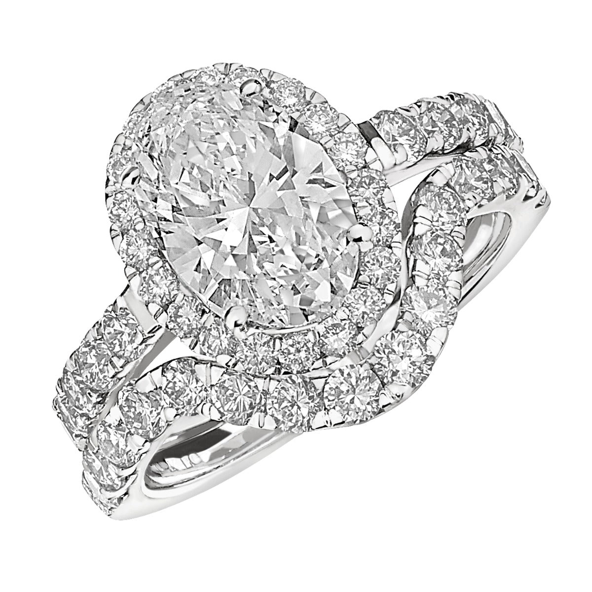 Eternal Grace Lab Grown 1 ctw Oval-Cut Diamond Halo Ring