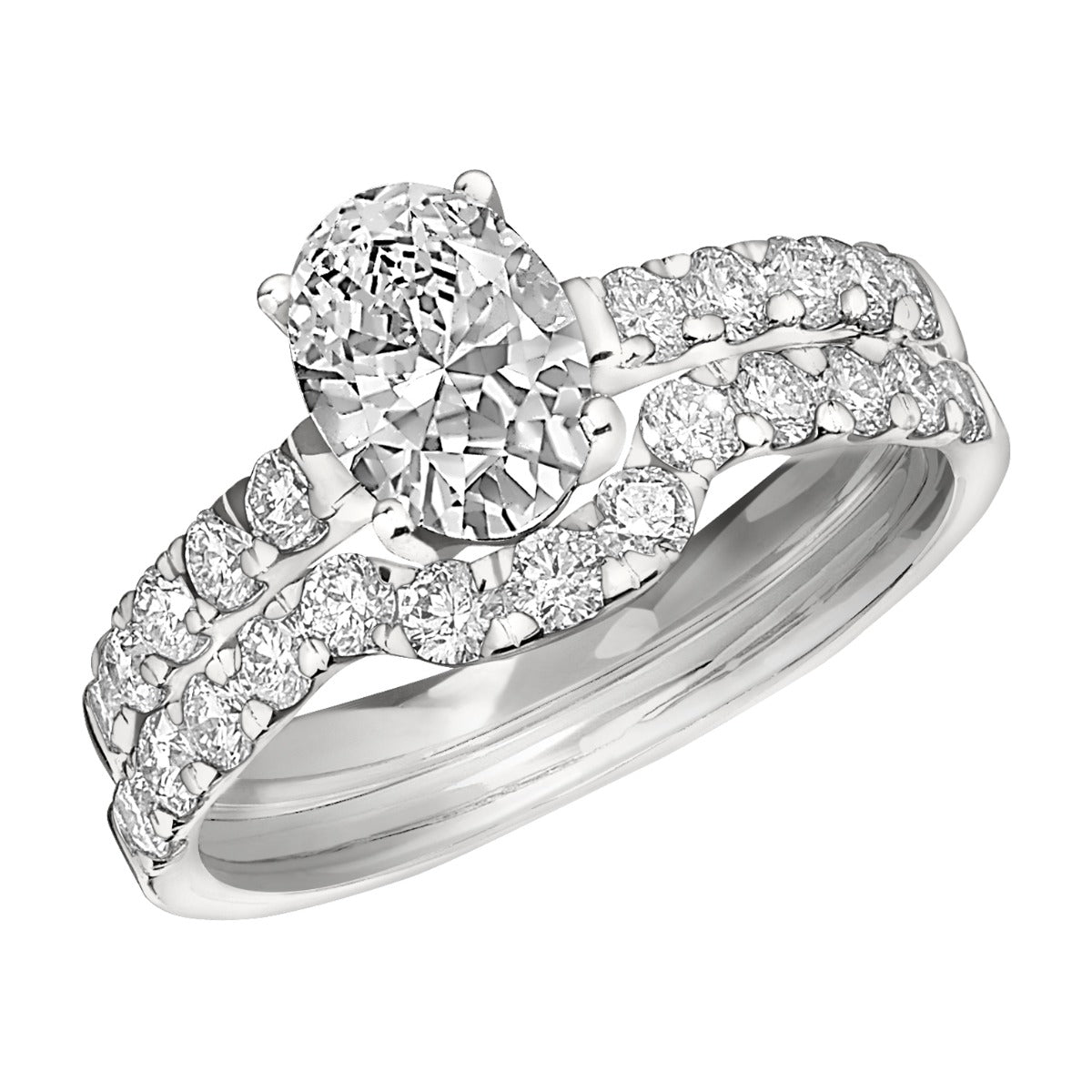 Eternal Radiance Lab Grown 1 ctw Oval-Cut Diamond Bridal Set