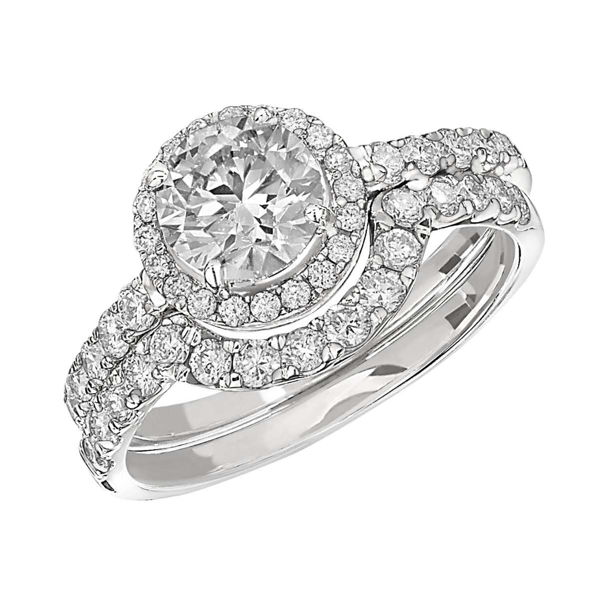 The Classic Round Halo Bridal Set - 2ctw Lab Grown