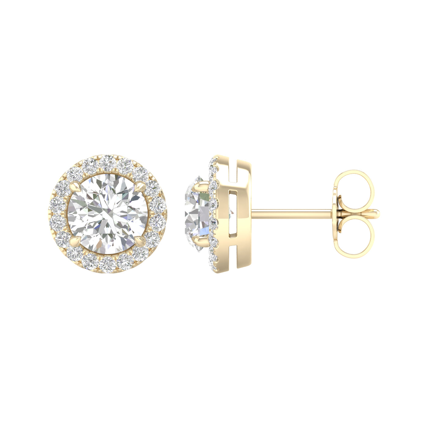 Halo Stud Earrings (Round)