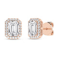 Halo Stud Earrings (Emerald)
