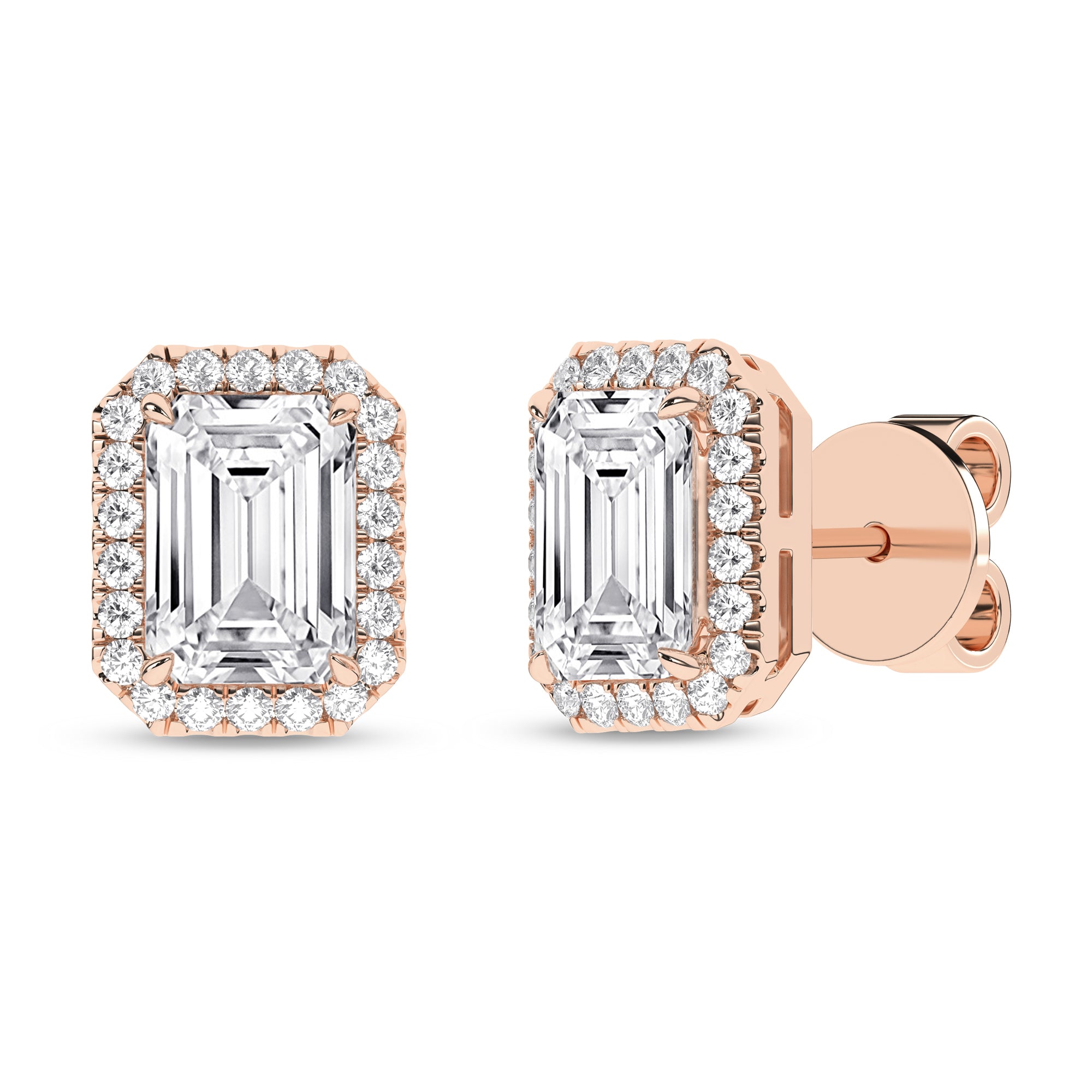 Halo Stud Earrings (Emerald)