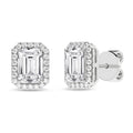 Halo Stud Earrings (Emerald)