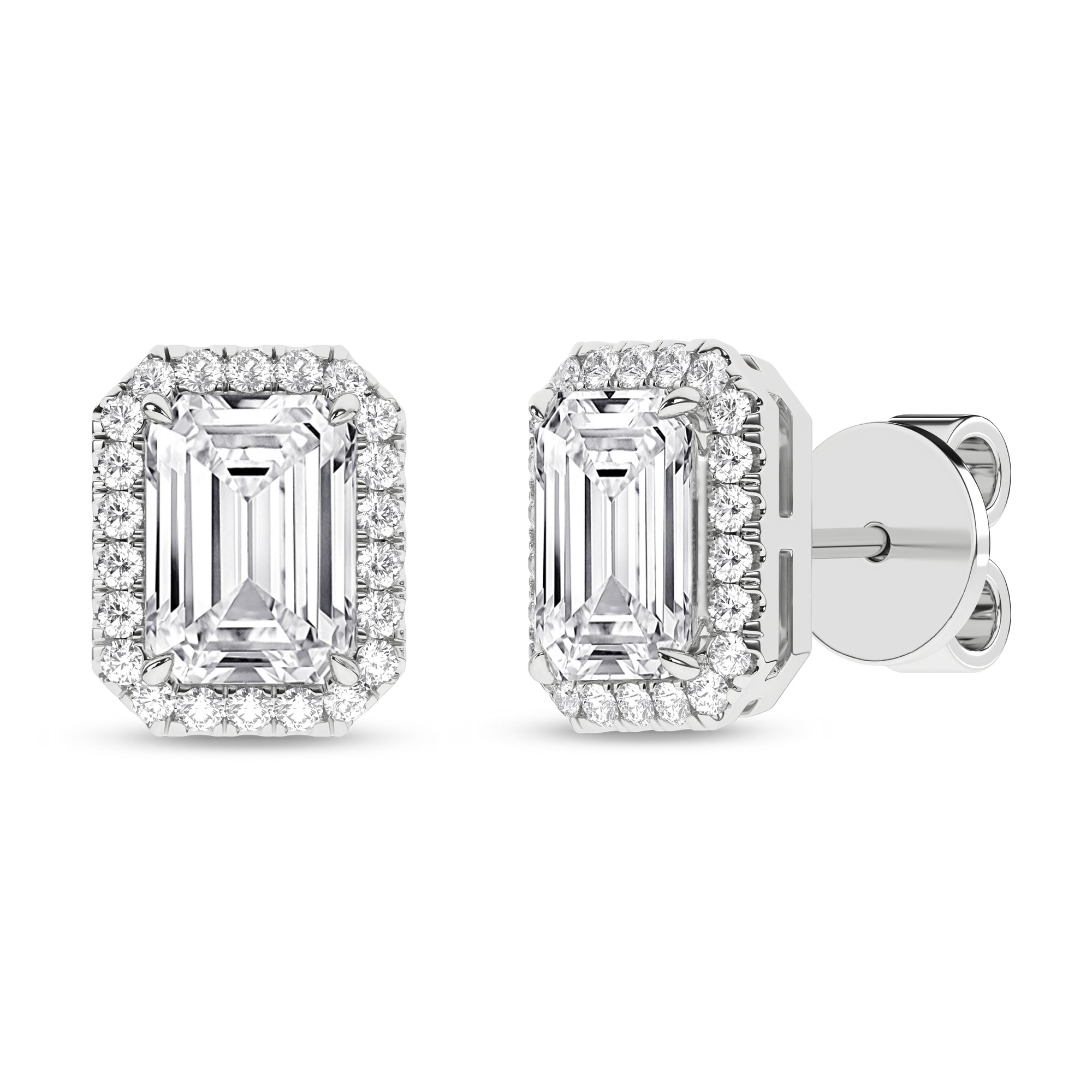 Halo Stud Earrings (Emerald)