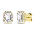 Halo Stud Earrings (Emerald)