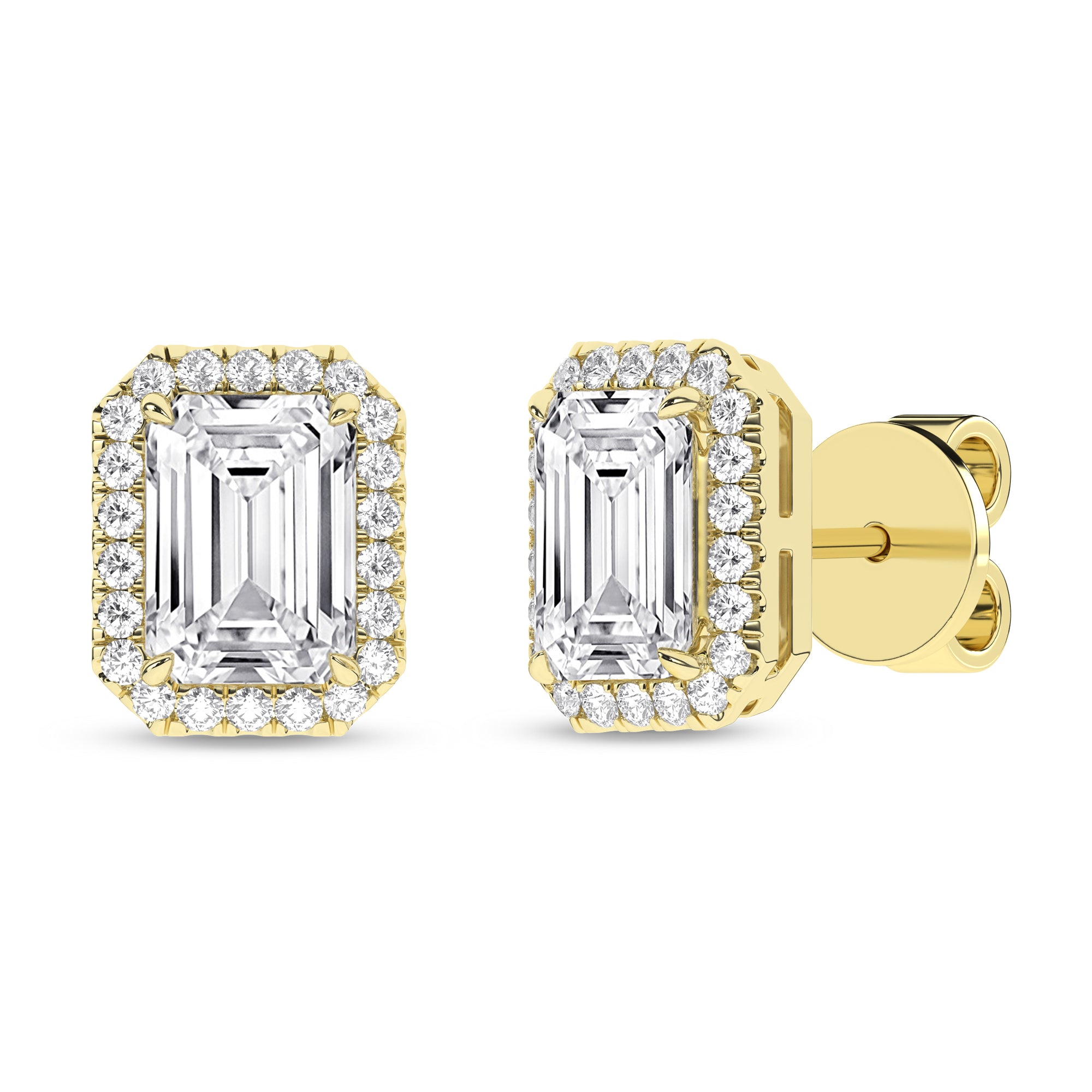 Halo Stud Earrings (Emerald)