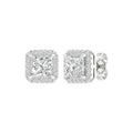 Halo Stud Earrings (Princess)