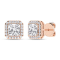 Halo Stud Earrings (Princess)
