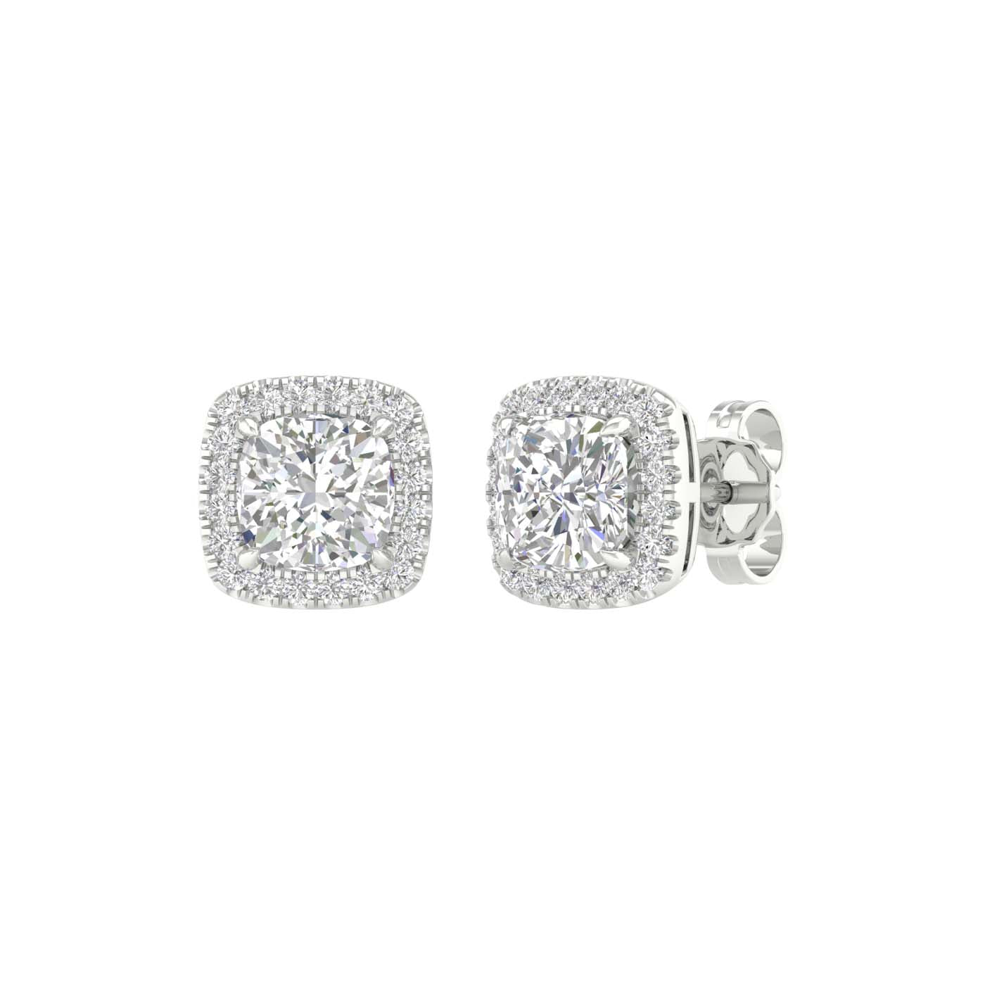 Halo Stud Earrings (Cushion)