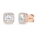 Halo Stud Earrings (Cushion)