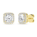 Halo Stud Earrings (Cushion)