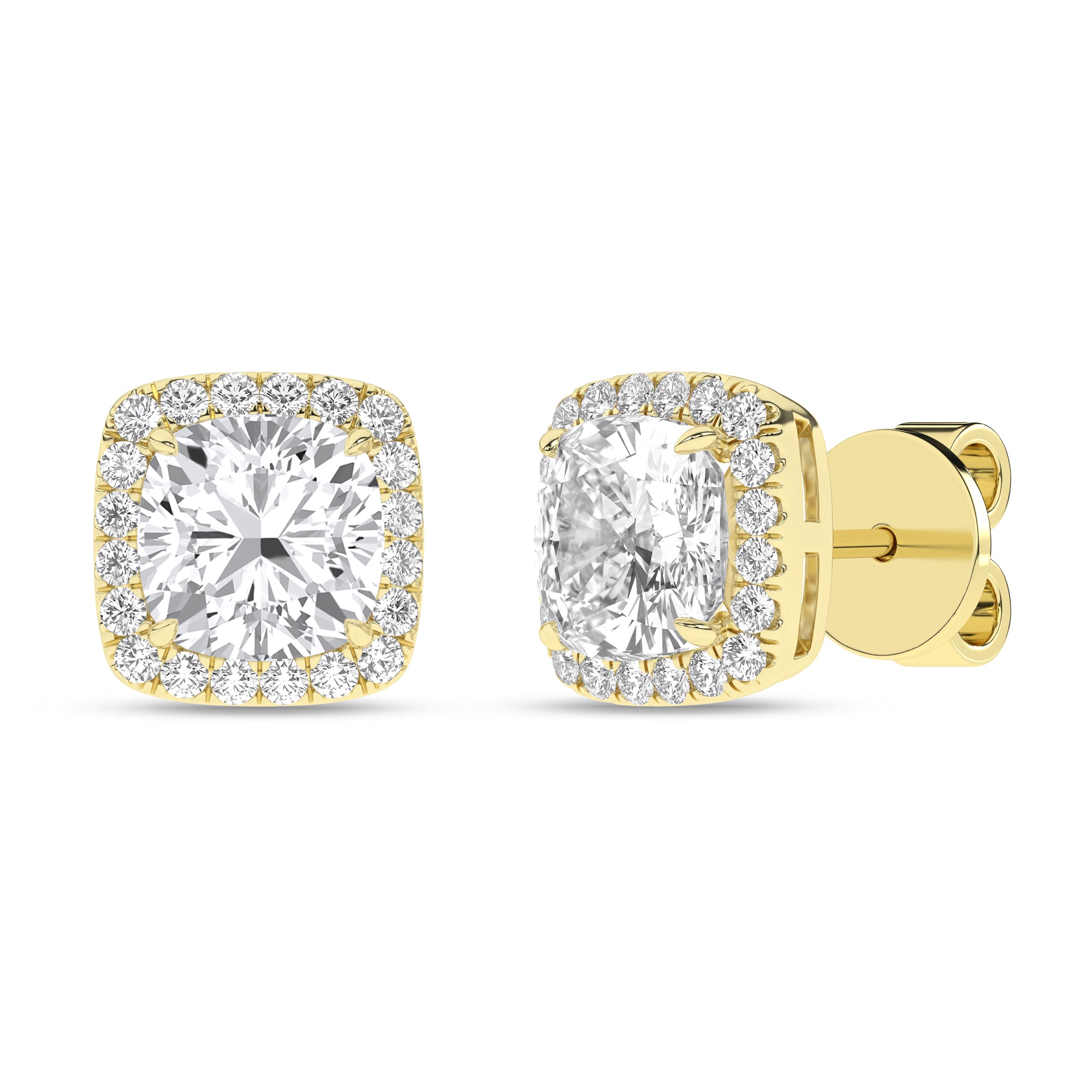 Halo Stud Earrings (Cushion)