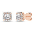 Halo Stud Earrings (Princess)