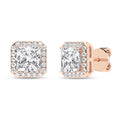 Halo Stud Earrings (Princess)