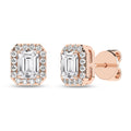 Halo Stud Earrings (Emerald)