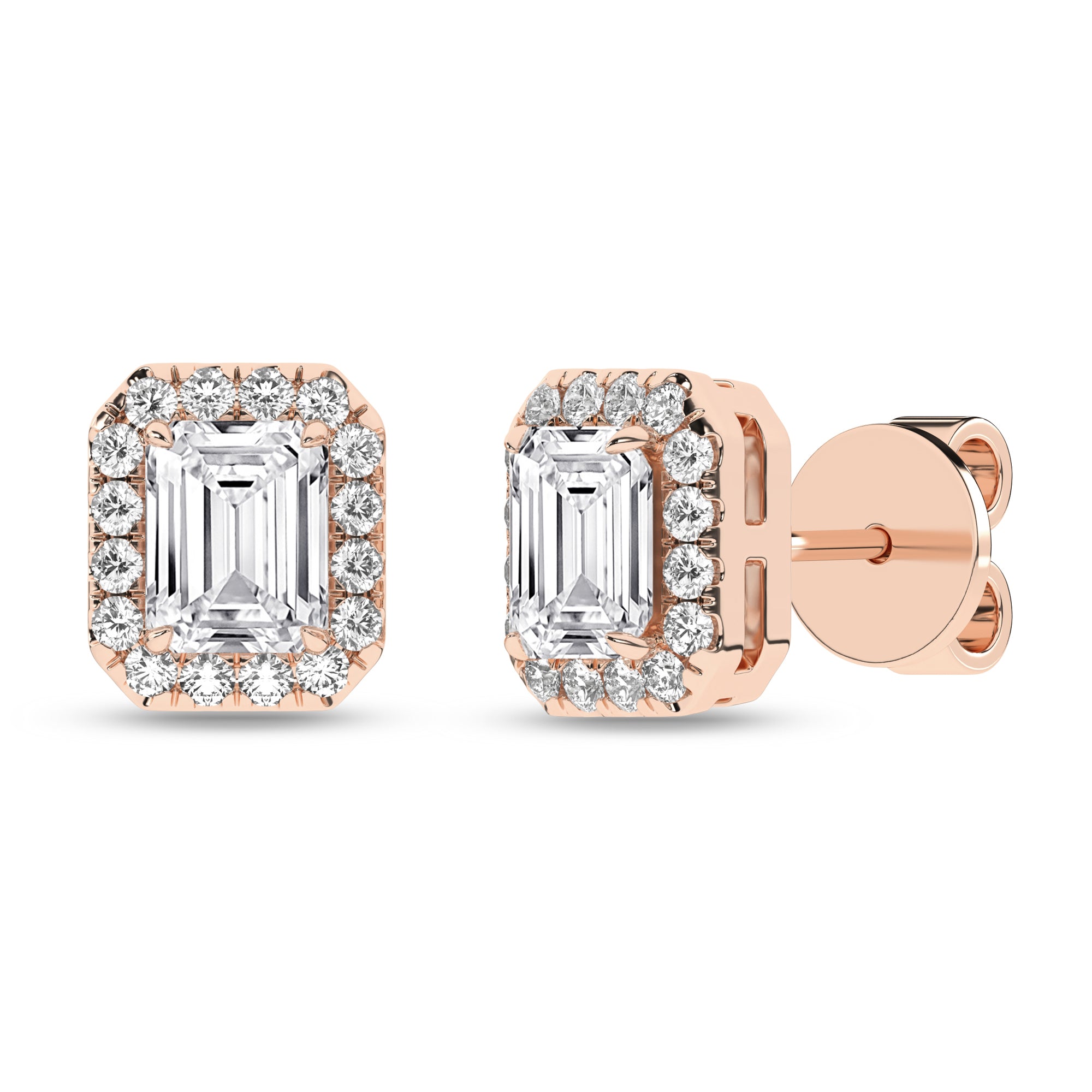 Halo Stud Earrings (Emerald)